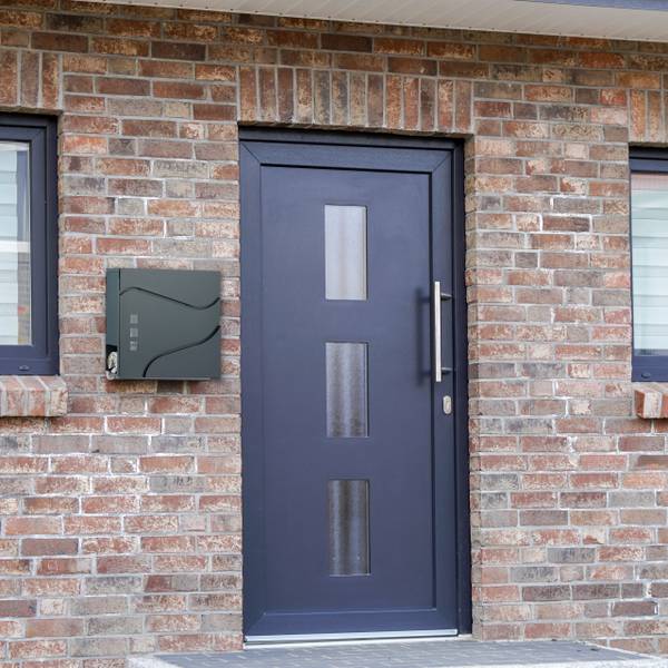 Brievenbus met krantenrol antraciet grijs - staal - 37 x 37 x 11 cm