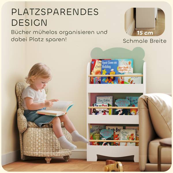 Kinder Bücherregal 311-095V90GN Grün