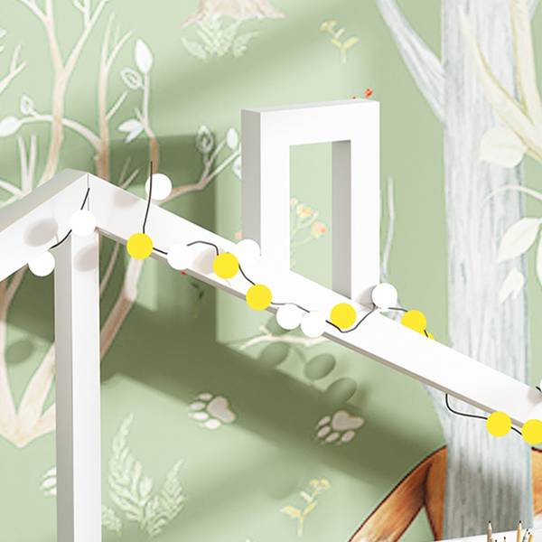 Huisbed Thalassas VI ebbenhouten look - hout - wit - witte eikenhouten look