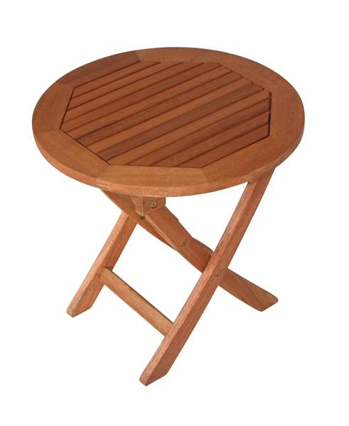 Klapp - Beistelltisch SAIGON 48cm rund Braun - Eukalyptus - 48 x 45 x 48 cm