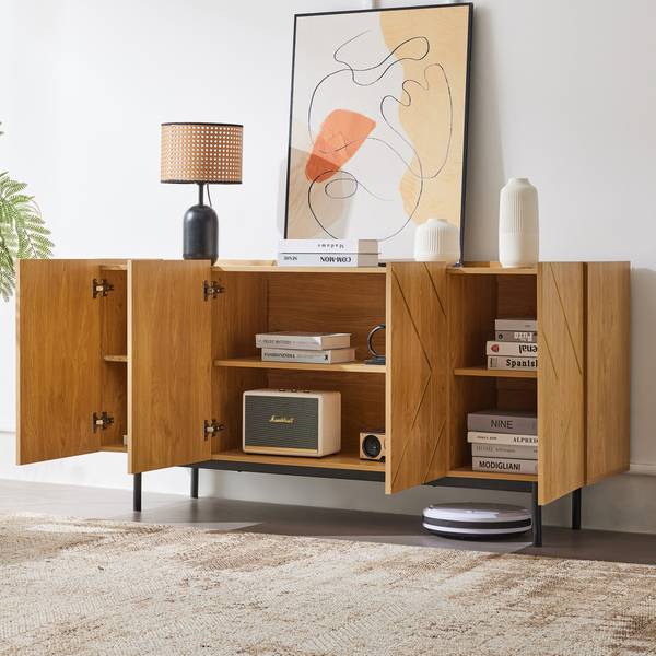 Sideboard-BB3024 Beige - Holzwerkstoff - 160 x 78 x 40 cm