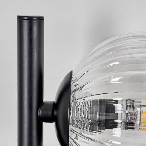 Wandleuchte Isorella Grau - Orange - Aluminium - Klarglas - 23 x 28 x 80 cm