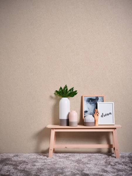 Vliestapete Soft Touch Beige - Orange - Fleece - Vinyl - 53 x 1005 x 1 cm