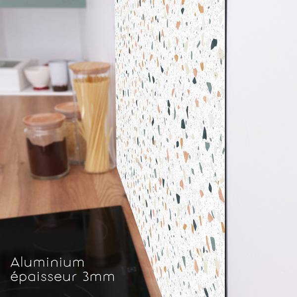 2 Wandpaneel Küche - TERRAZZO DOLCE Aluminium - 90 x 20 x 0 cm
