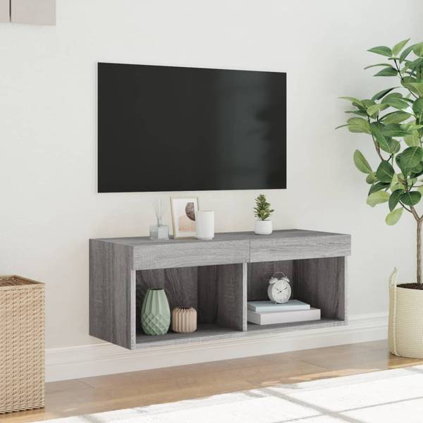 TV-Schrank mit LED-Leuchten D611 Grau