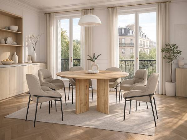 Esstisch TOPANIA Beige - Braun