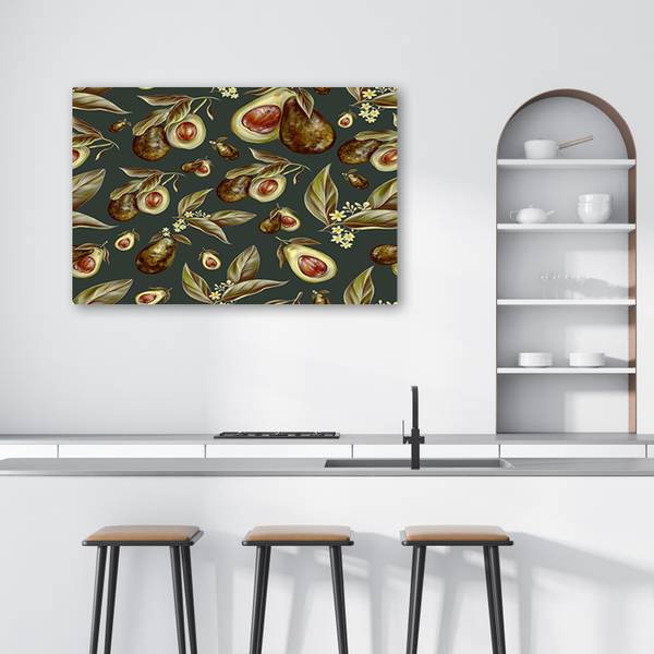 Wandbild avocado-hälften 100 x 70 cm