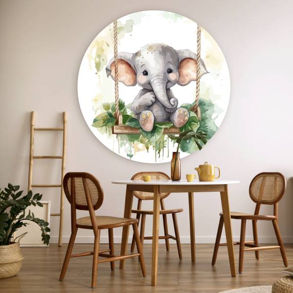 BILD Elefantenbaby 120 x 120 cm