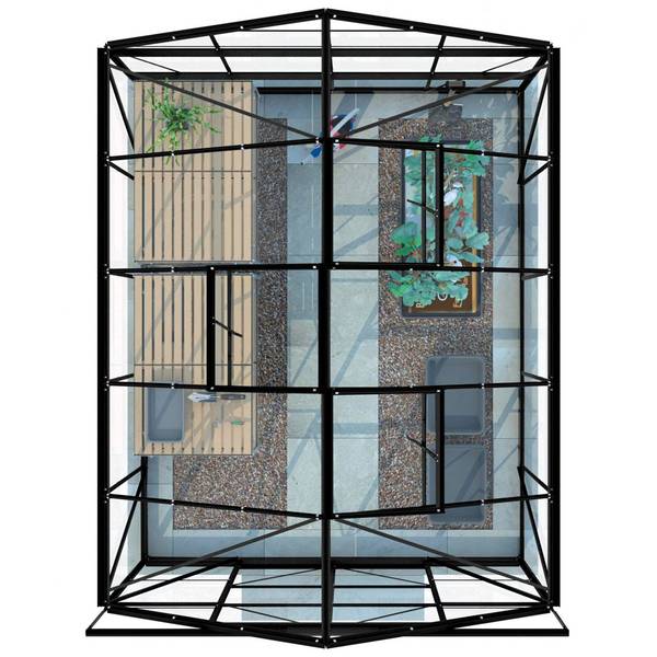 Gewächshaus Glass Schwarz - Glas - 255 x 248 x 321 cm