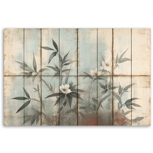 Wandbild pflanzensprossen und blumen 120 x 80 cm
