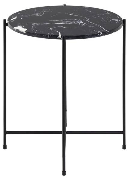 Ecktisch Avila Schwarz - Holz teilmassiv - 42 x 45 x 42 cm