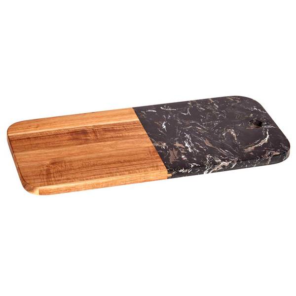Schneidebrett SANR089 Schwarz - Massivholz - 38 x 1 x 18 cm