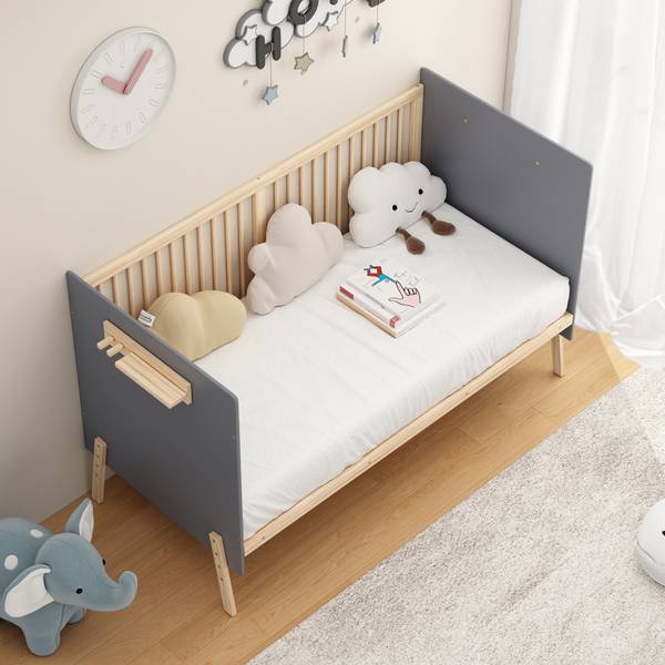Babybett SafeWoody Blau - Massivholz - 70 x 86 x 140 cm