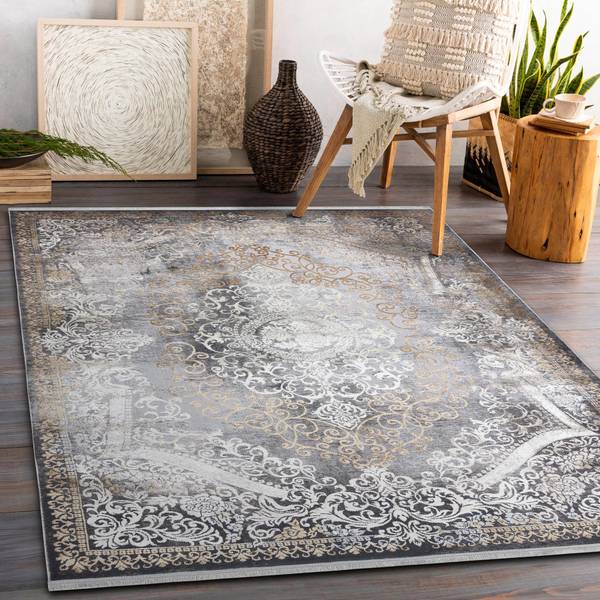 Modern Luce 91 Teppich Ornament Vintage Grau - Polyester - 115 x 1 x 170 cm