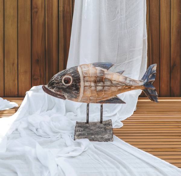 Holzfisch GRETAL Braun - Holz teilmassiv - 9 x 27 x 50 cm