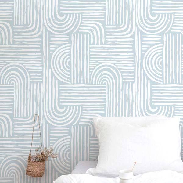 Vinyltapete Labyrinth Blau