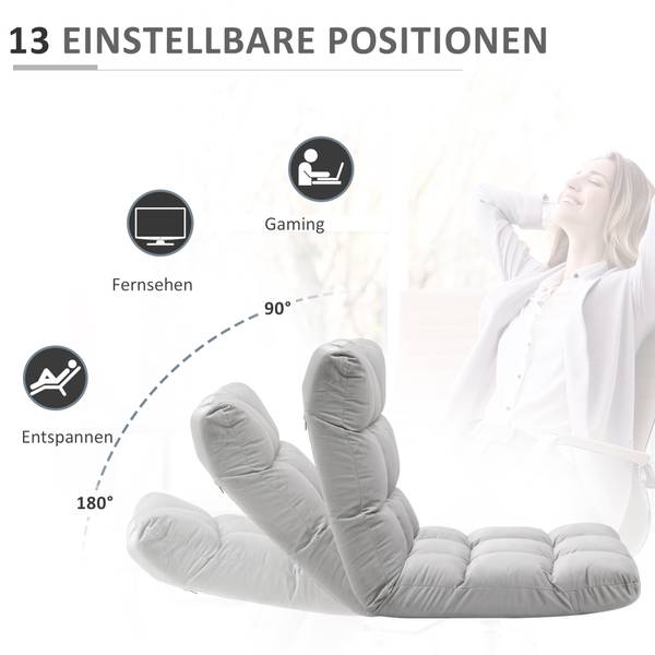 Bodensessel 3-in-1 833-908GY Grau - Metall - 71 x 54 x 55 cm