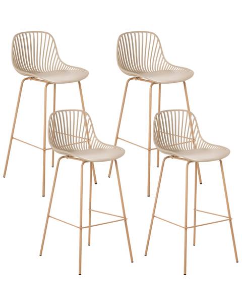 Hocker KLEVE 4-tlg Beige - Braun - Hellbraun