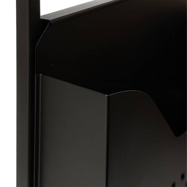 Beistelltisch mit Zeitungsablage C-Form Schwarz - Braun - Eisen - 30 x 63 x 37 cm