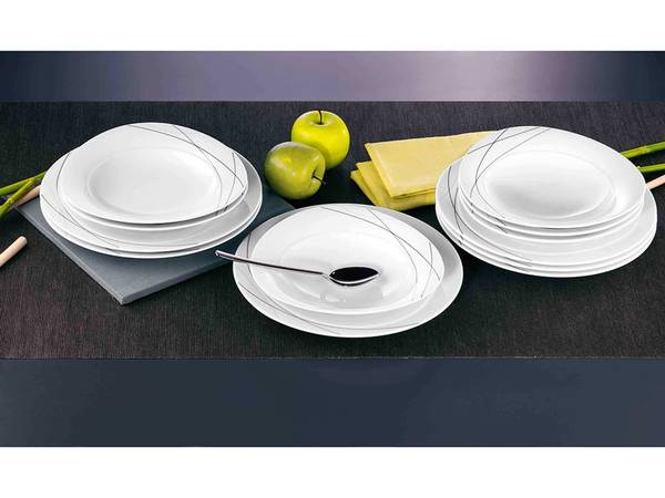 Tafelservice Trio Highline 12-teilig Weiß - Pinie - 33 x 24 x 33 cm