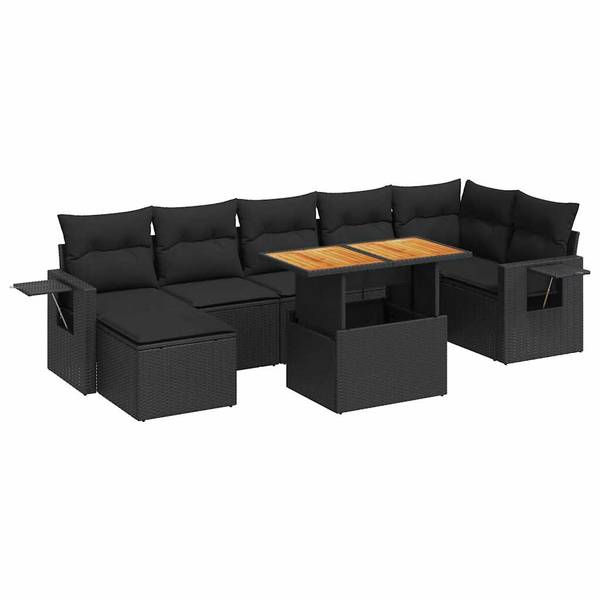 Garten-Lounge-Set 3037107-3 8-teilig Schwarz