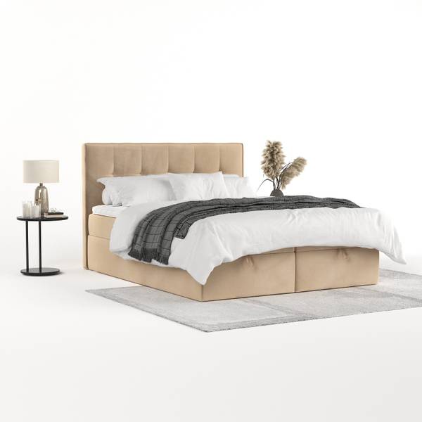 Boxspringbett TIVRA mit Stauraum Kronos Beige - Liegefläche Breite: 160 cm
