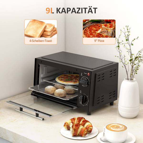 Minibackofen 800-088V90BK Schwarz
