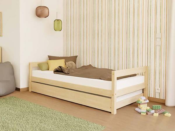 Kinder Einzelbett LUCKY 5 Beige - 128 x 188 cm