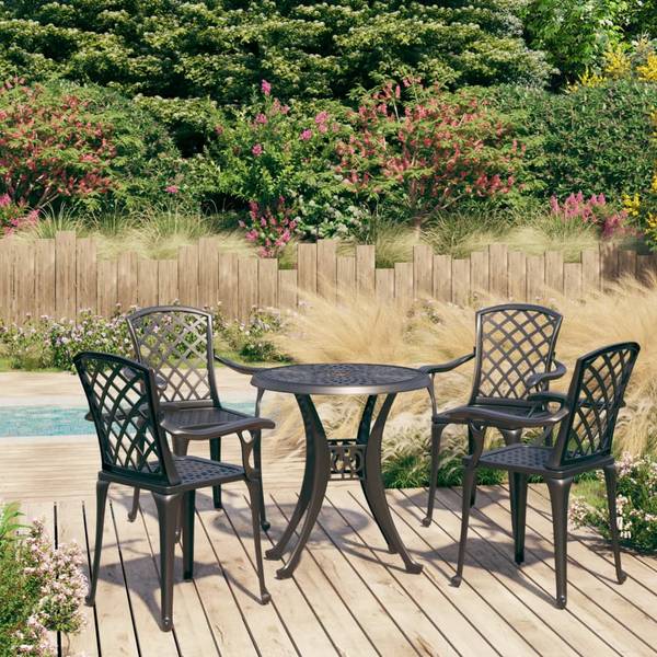 Bistroset 3011679-2 (5-teilig) Schwarz - Aluminium - 78 x 72 x 78 cm