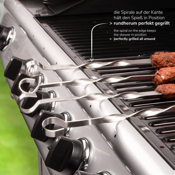 Grillspieße 14115 (10er-Set) Silber - Metall - 1 x 39 x 1 cm