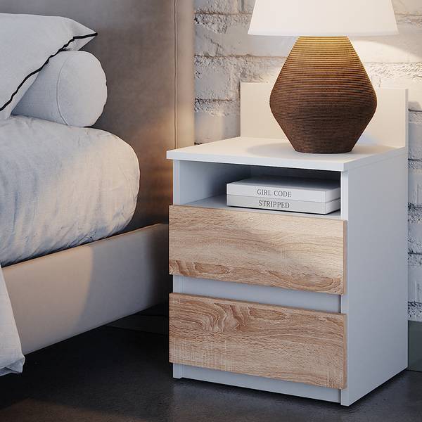 Table de chevet Monty 53172 Marron - Bois manufacturé - 40 x 60 x 33 cm