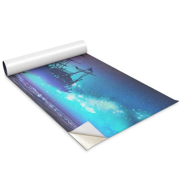 Möbelfurniere Reise durch die Wellen Blau - Kunststoff - 100 x 50 x 1 cm