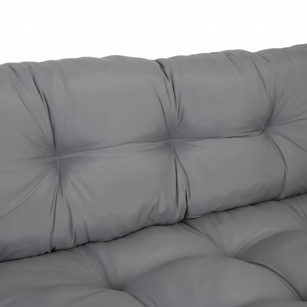 2-tlg. Palettenkissen-Set outdoor Grau - Polyester - 80 x 12 x 120 cm