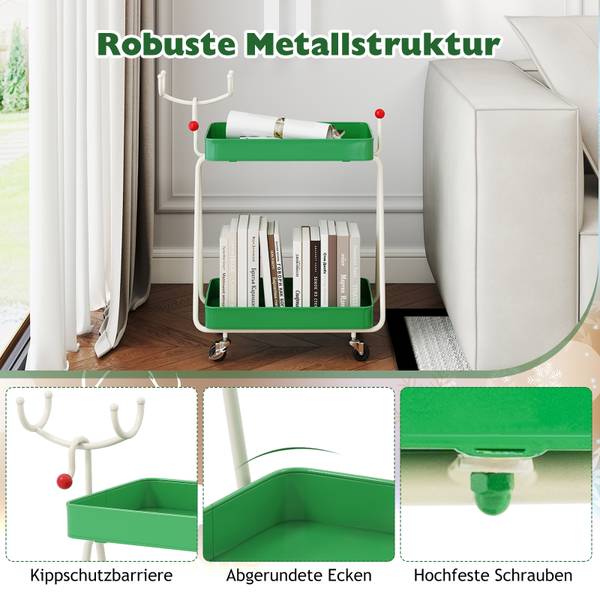 Servierwagen OY47360 Grün - Metall - 29 x 67 x 56 cm