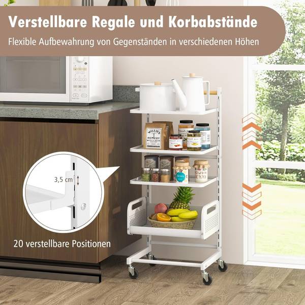 Servierwagen VL32468ITDE Weiß - Metall - 29 x 85 x 36 cm