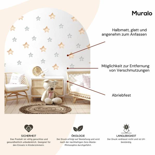 Wandsticker Sternchen 40er Set Beige - 120 x 60 x 60 cm