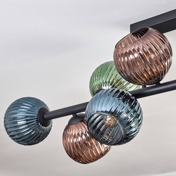 Deckenleuchte Fossobiubo Blau - Grün - Aluminium - Klarglas - 29 x 33 x 117 cm
