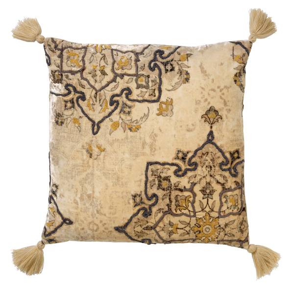 Dekokissen Romain Beige - Baumwollstoff - Viskose - 45 x 45 x 10 cm