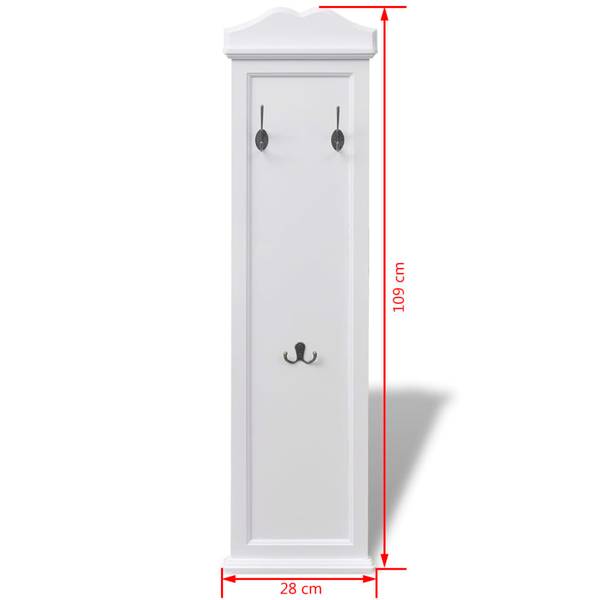 Garderobe 242437 2er Set Weiß - Holzwerkstoff - Massivholz - 3 x 109 x 28 cm
