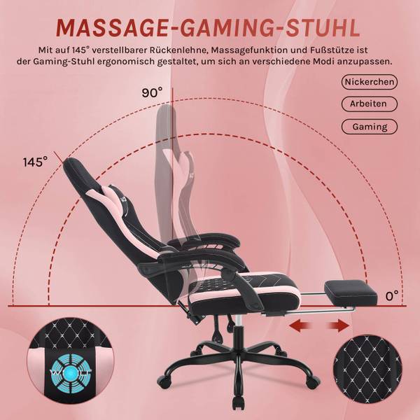 Gaming Stuhl Bianca Schwarz - Hellrosa