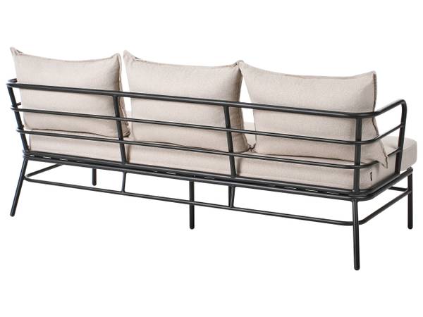Sitzgruppe PONZONE 3-tlg Beige - Schwarz - Metall - 79 x 80 x 79 cm