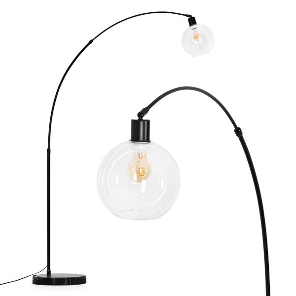 Stehlampe Cesaro Aluminium - Klarglas - Marmor - 45 x 170 x 120 cm