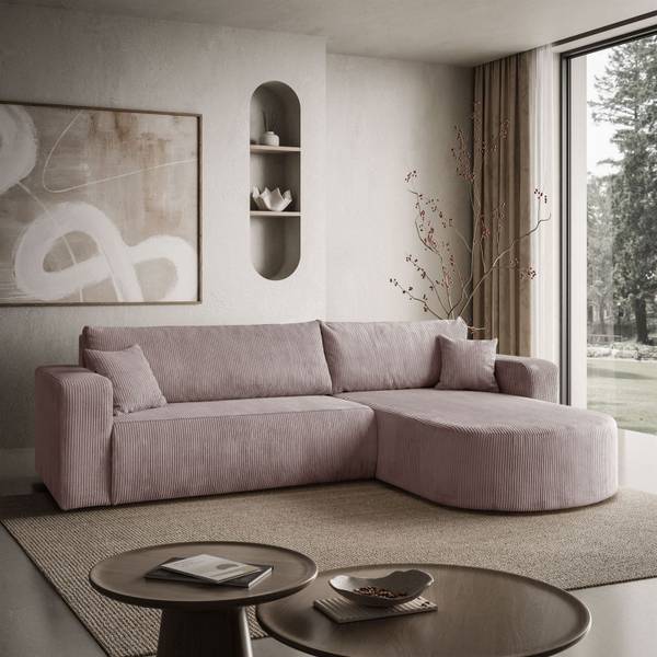 Ecksofa SOPRANO Pink - Polyester - 271 x 80 x 175 cm