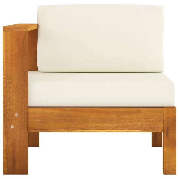 Salon de jardin 3006534-2 (lot de 5) Blanc - Polyester - Acacia - 60 x 25 x 100 cm