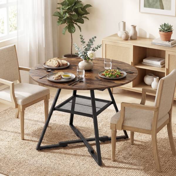 Eettafel 83A-478V00RB bruin - plaatmateriaal op houtbasis - 100 x 76 x 100 cm