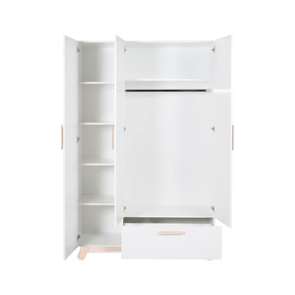 Kleiderschrank Clara Weiß - Holzwerkstoff - 134 x 200 x 52 cm