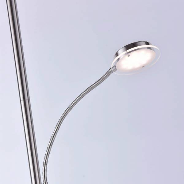 LED Deckenfluter HANS rund Silber - Metall - 57 x 193 x 57 cm