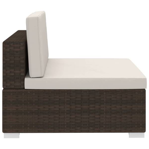 Garten-Sofagarnitur 3000474-1 3-teilig Braun - Polyester - Stahl - 70 x 54 x 210 cm