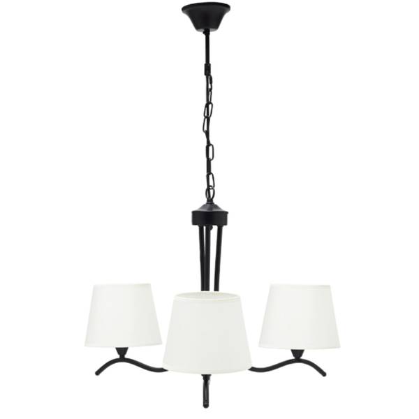 Pendelleuchte CLARIKA Schwarz - Weiß - Metall - Textil - 67 x 36 x 67 cm