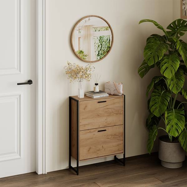 Schoenklaprek Folda 57360 zwart - bruin - plaatmateriaal op houtbasis - 63 x 83 x 24 cm